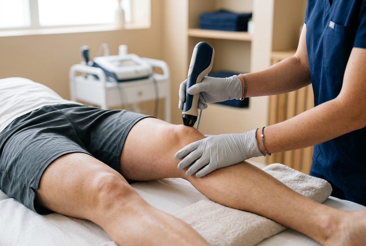 HILTerapia laser therapy being applied to a knee